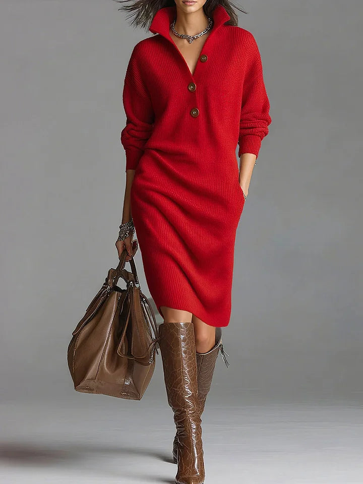 Red sweater dress - Elma Boutique
