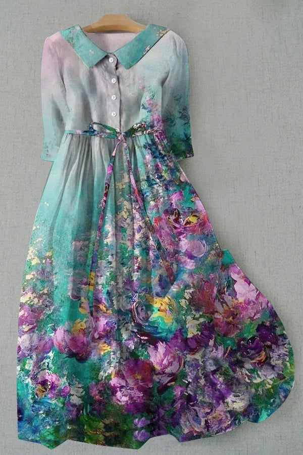 Noelle - Floral Print Tie Waist Dress