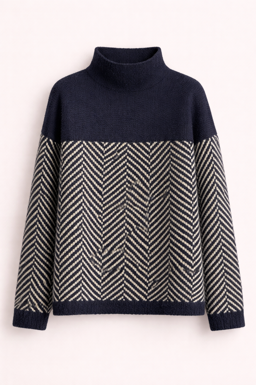 Turtleneck Sweater Stripes Pattern for Women