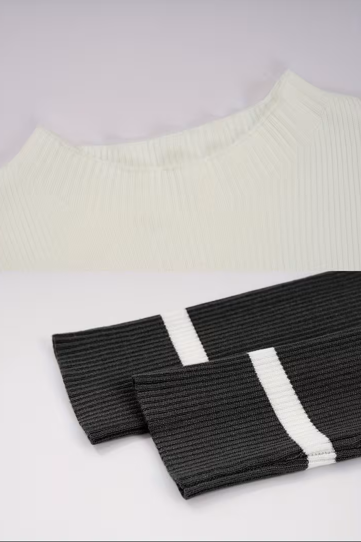 Striped Sweater Maxi Dress with Round Neck and Slim Fit for Fall
