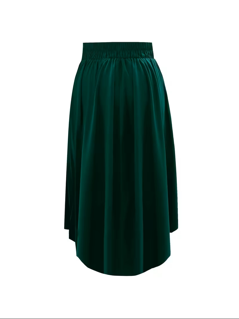 Irregular Hem Plus Size Maxi Skirt with Side Pockets and Slit for Women