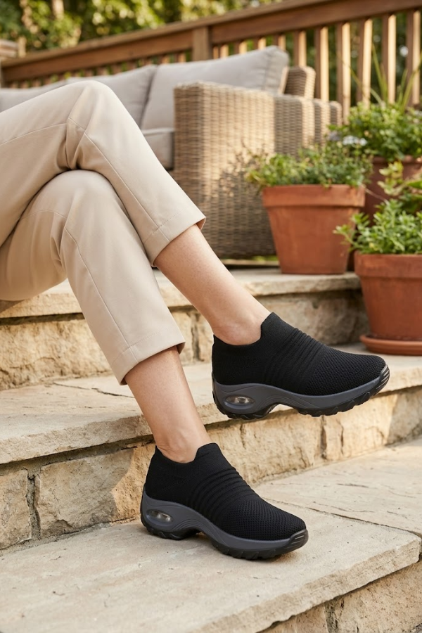 Womens Orthopaedic Slip On Trainers Lightweight Cushioned Sole