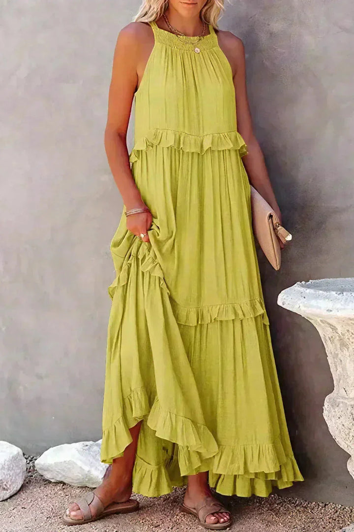 Elegant Sleeveless Dress with Ruffles detail view