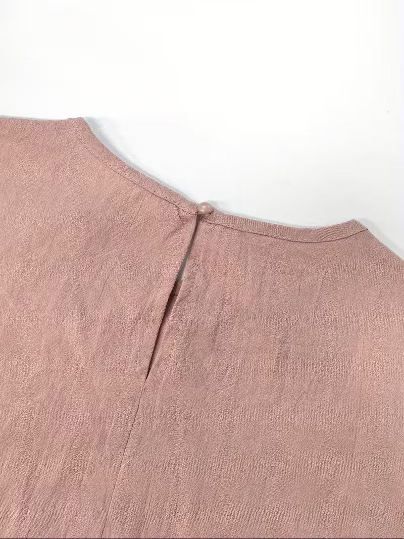 Tie Back Midi Dress with Sleeveless Cut and Pockets for Women