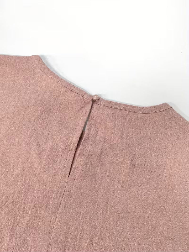 Tie Back Midi Dress with Sleeveless Cut and Pockets for Women