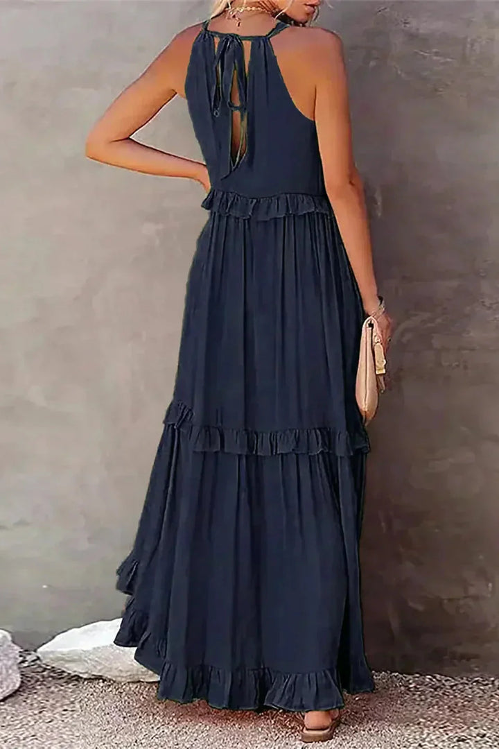 Elegant Sleeveless Dress with Ruffles detail view
