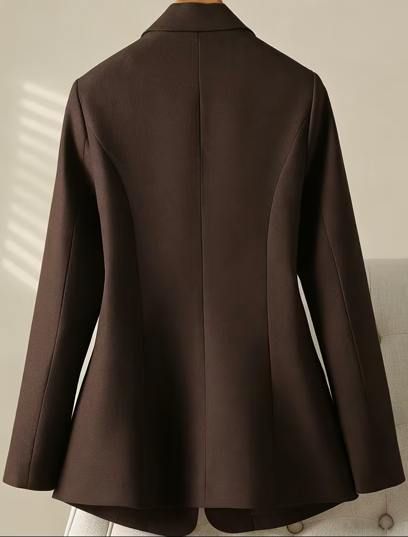 Slim Fit Blazer with Shoulder Pads and Cinched Waist for Office Women