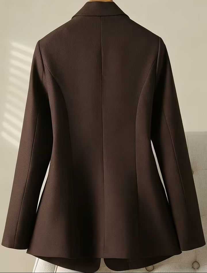 Slim Fit Blazer with Shoulder Pads and Cinched Waist for Office Women