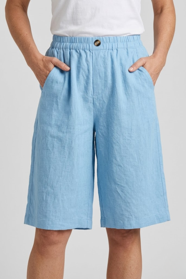 Womens Elastic Waist Pull On Shorts Relaxed Fit Breathable