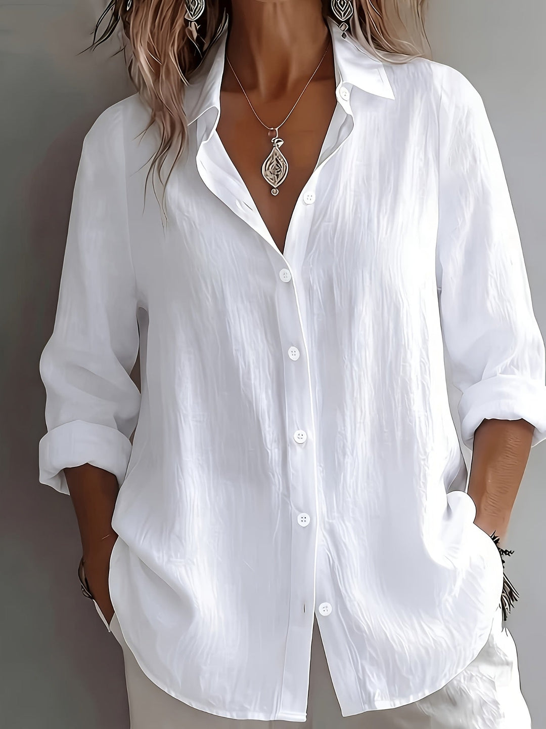 Shirt with Collar and Long Sleeves for Vacation