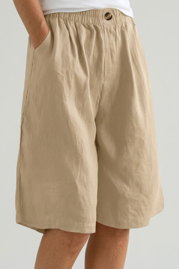 Womens Elastic Waist Pull On Shorts Relaxed Fit Breathable