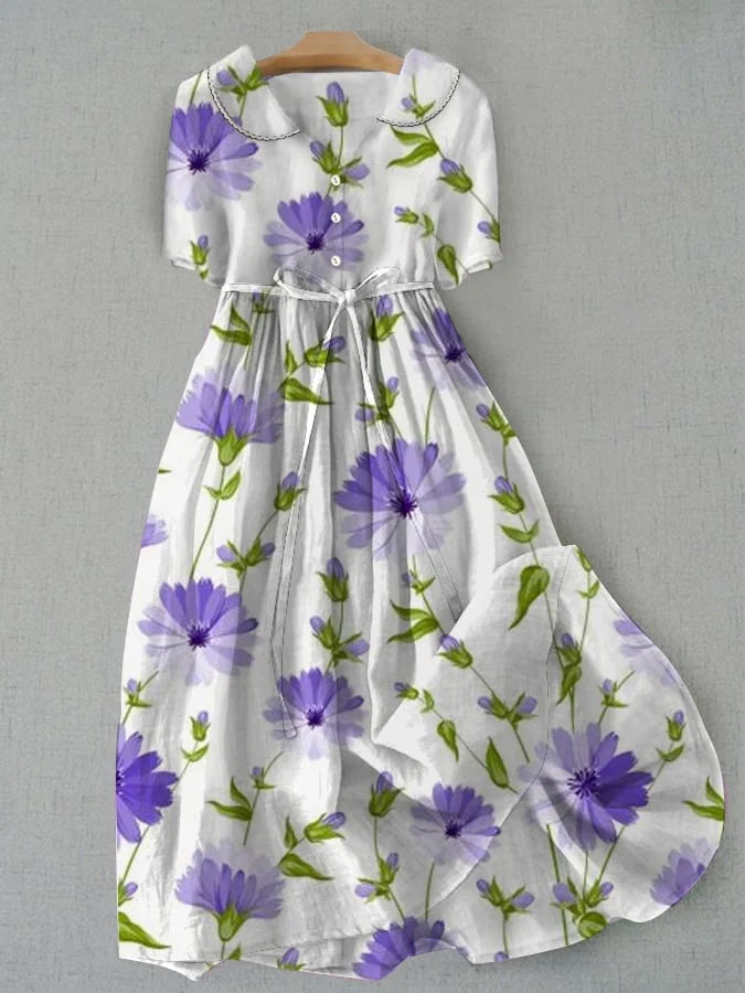 Willow - Half Sleeve Floral Retro Dress