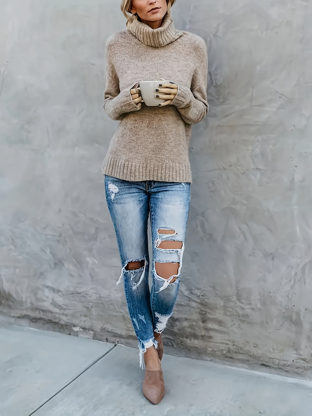 Khaki Sweater - Elma Boutique