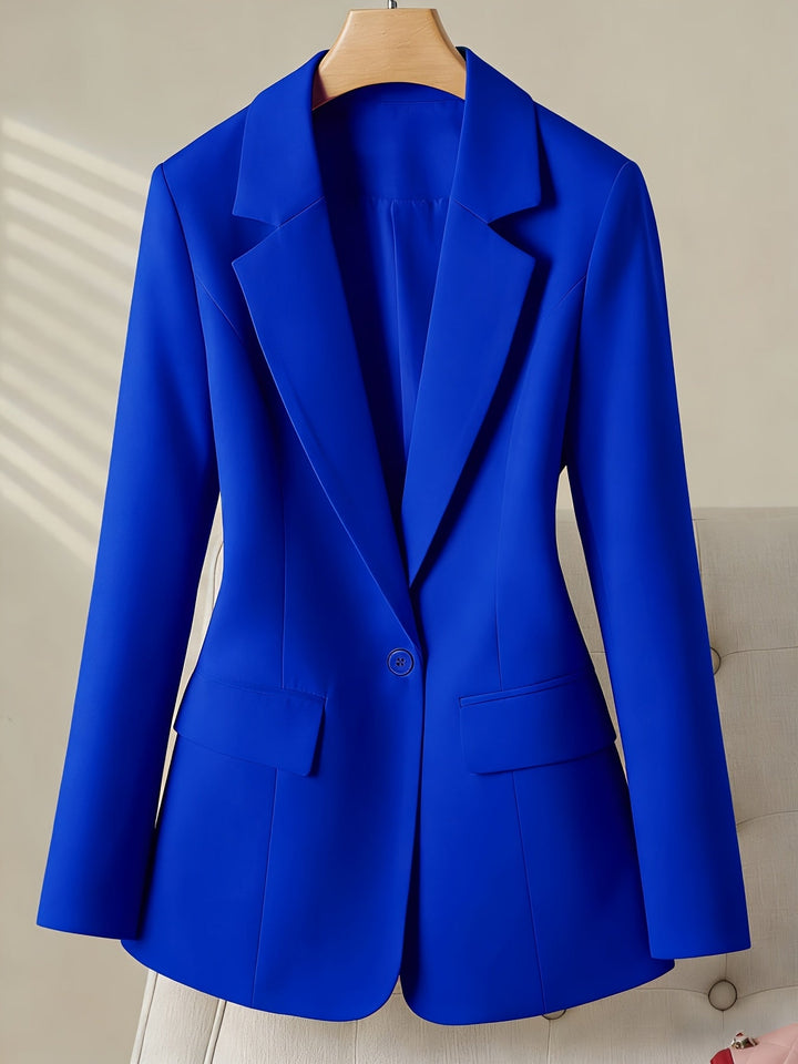 Slim Fit Blazer with Shoulder Pads and Cinched Waist for Office Women