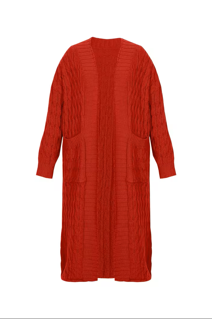 Asymmetrical Knit Plus Size Coat with V Neck for Fall and Winter