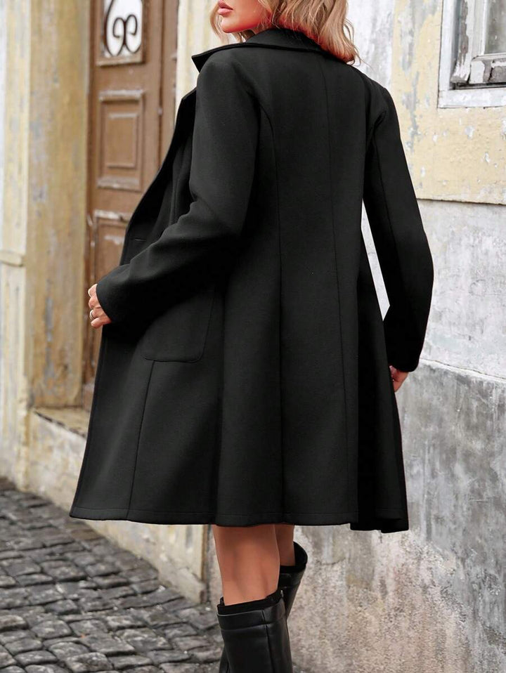 Double Breasted Coat with Patch Pockets for Women