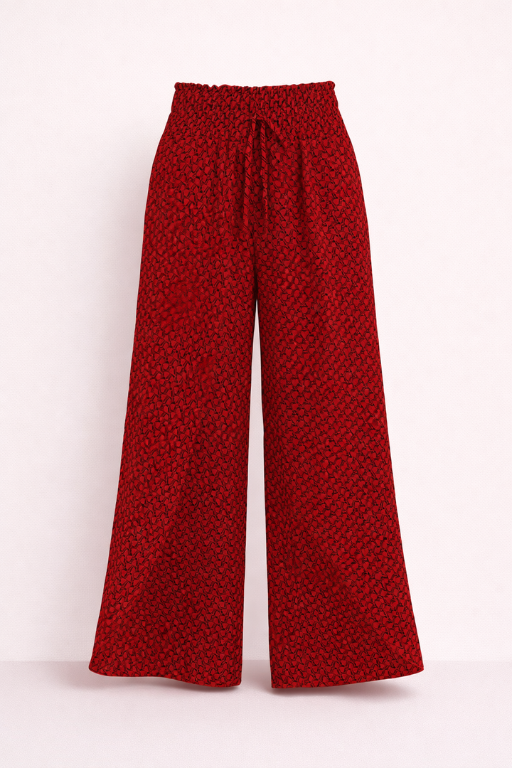 Wide Leg Trousers With Geometric Print for Women