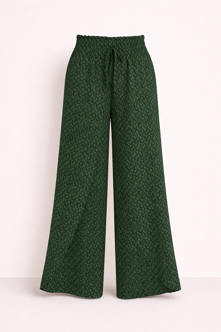 Wide Leg Trousers With Geometric Print for Women