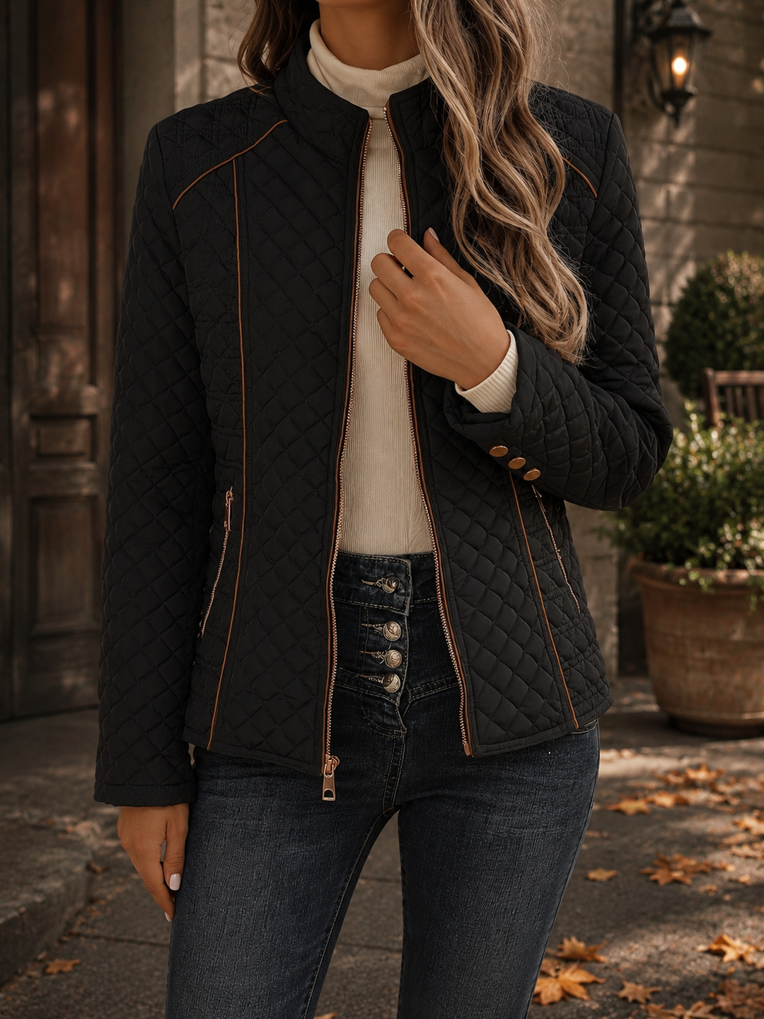 Black quilted jacket - Elma Boutique