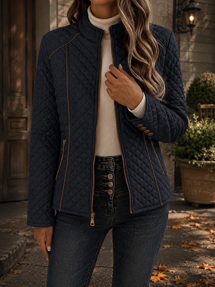 Navy quilted jacket - Elma Boutique