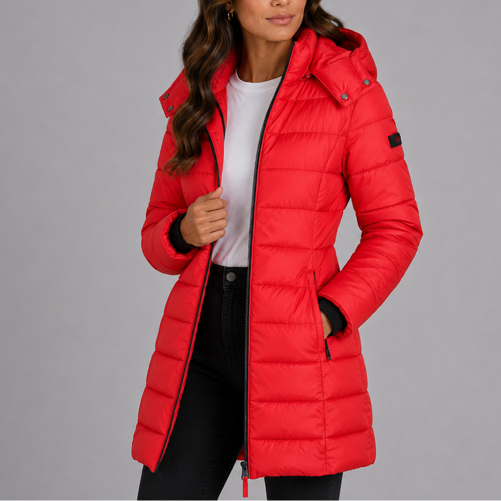 Red puffer jacket - Elma Boutique