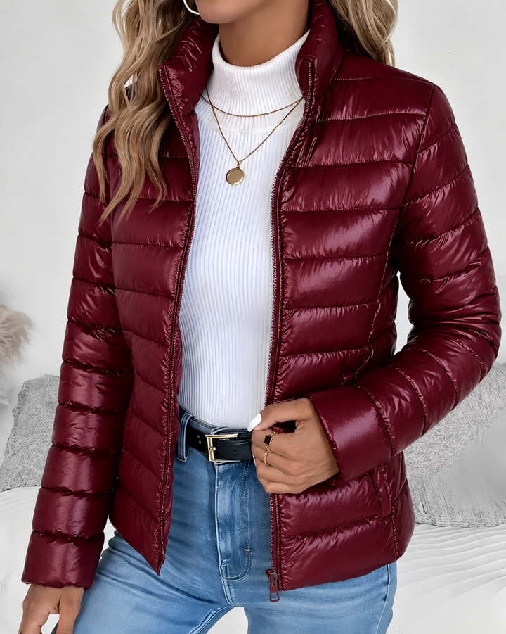 Red puffer jacket - Elma Boutique