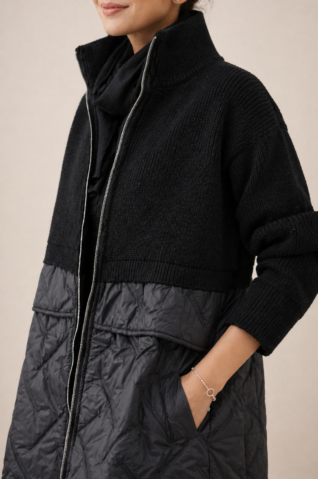 Stylish Comfortable Long Zip Up Coat