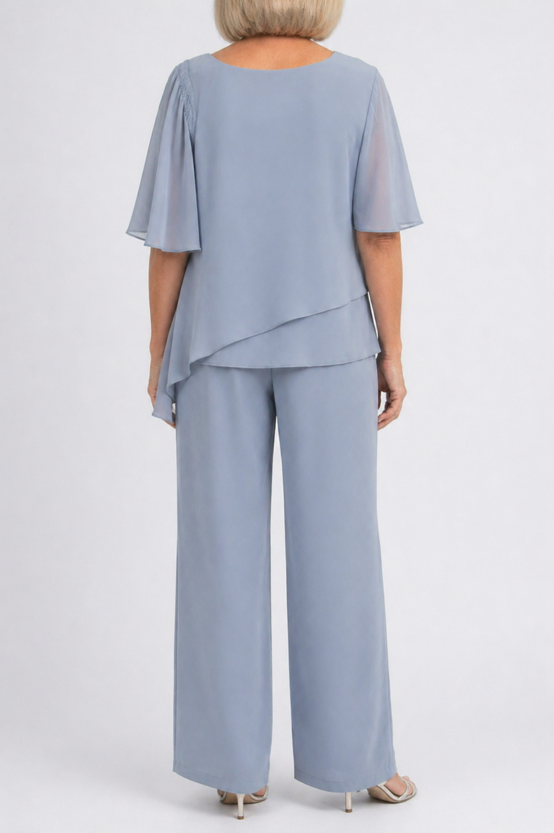 Elegant Layered Top and Wide-Leg Pants Set