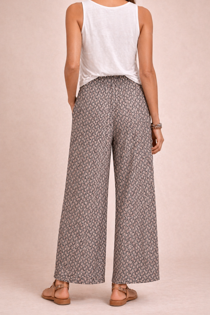Wide Leg Trousers With Geometric Print for Women
