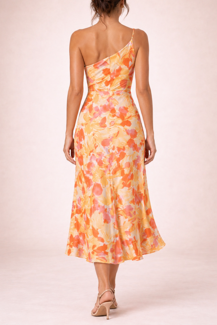 Maxi Dress with Asymmetrical Cut for Summer