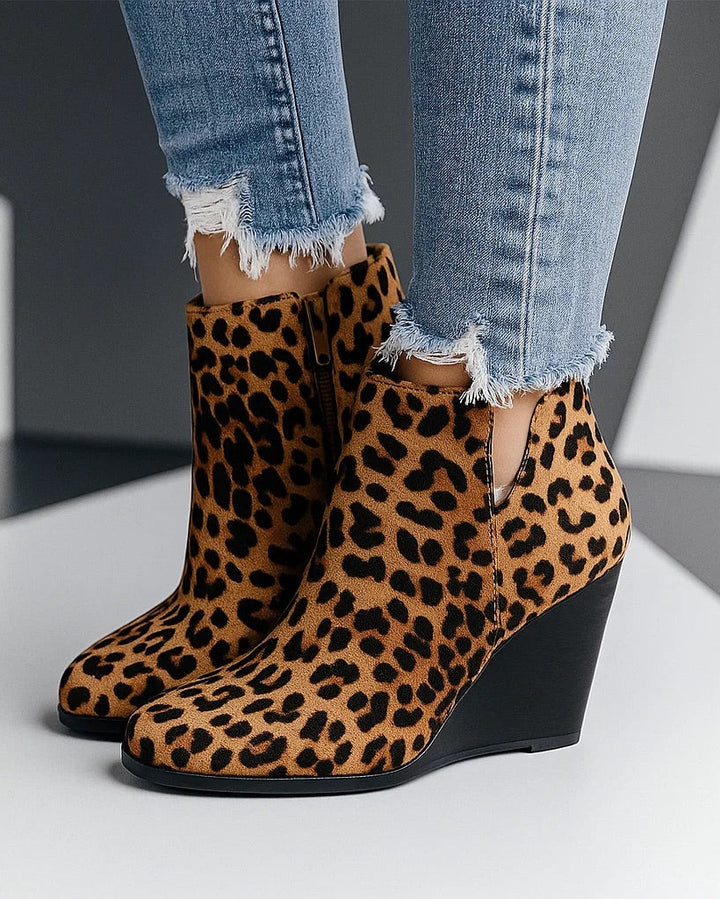 Leopard Ankle Boots - Elma Boutique