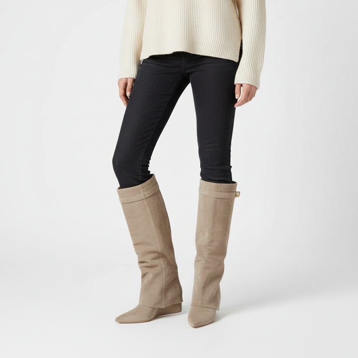 Beige boots - Elma Boutique
