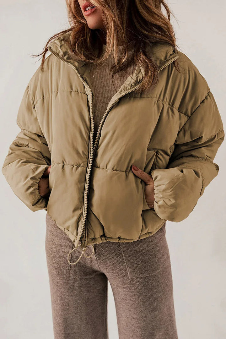 Khaki puffer jacket - Elma Boutique