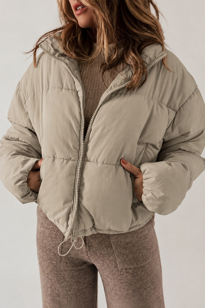 Beige puffer jacket - Elma Boutique