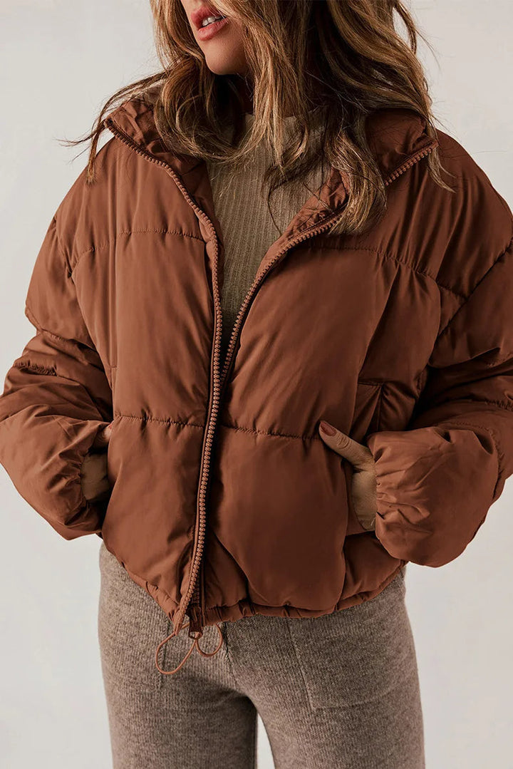 Brown puffer jacket - Elma Boutique