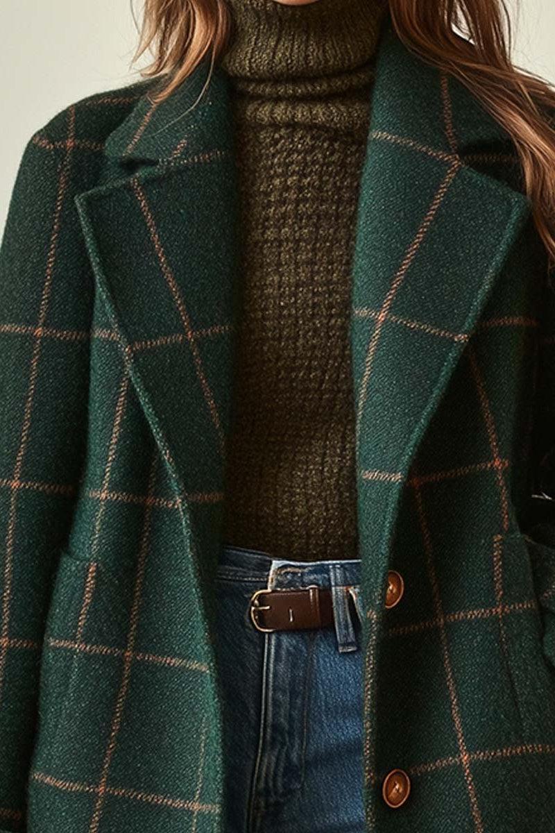 Lina | Elegant Checkered Long Coat 3