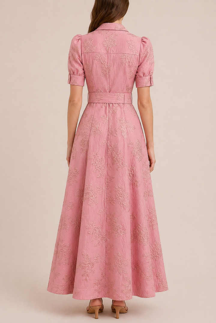 Floral Maxi Dress with Belted Waist