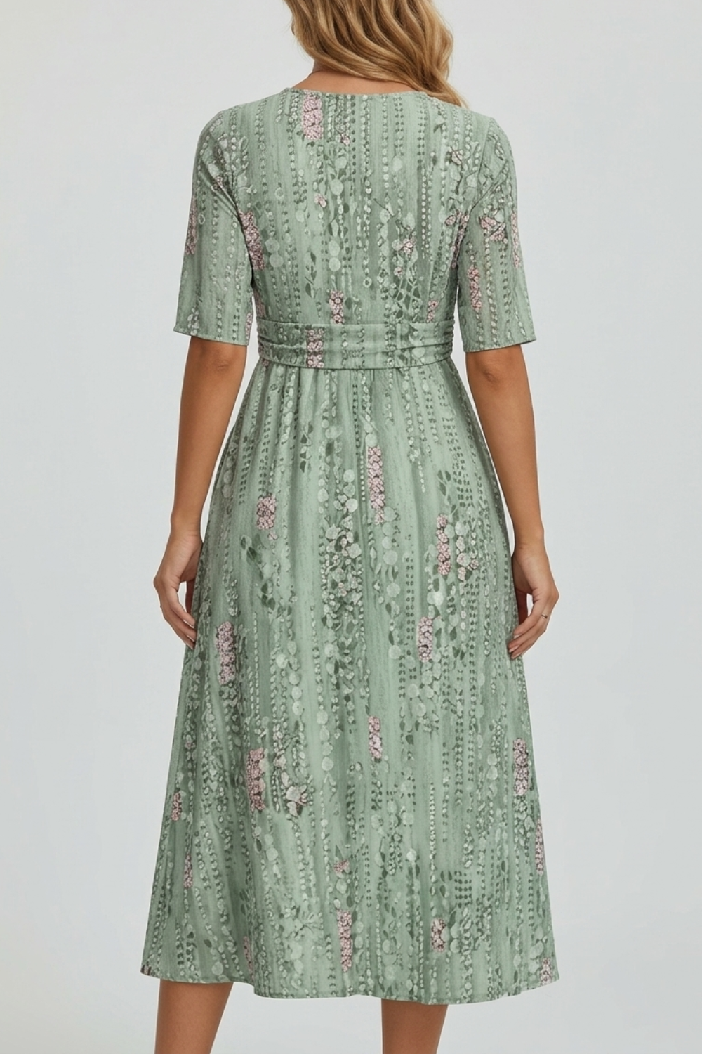 Floral Summer Midi Dress with Lightweight Fabric