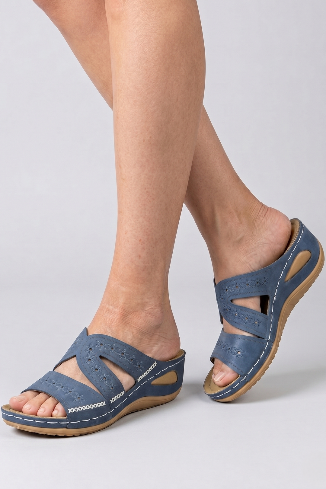 Womens Open Toe Wedge Sandals Platform Slip On