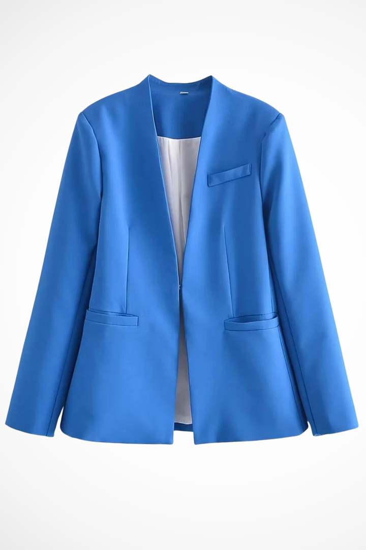 Tailored Blazer and Slim Pants Set with Belt