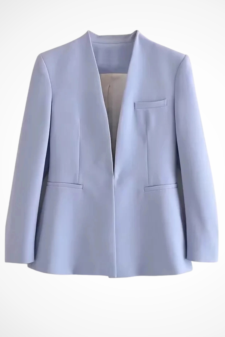 Tailored Blazer and Slim Pants Set with Belt