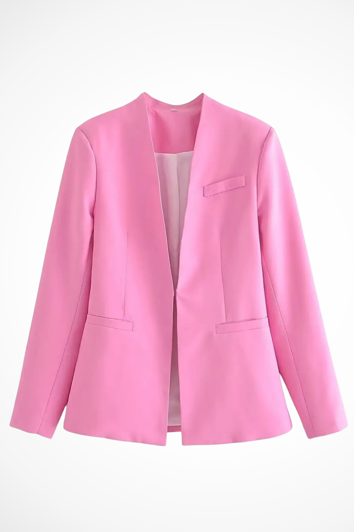 Tailored Blazer and Slim Pants Set with Belt