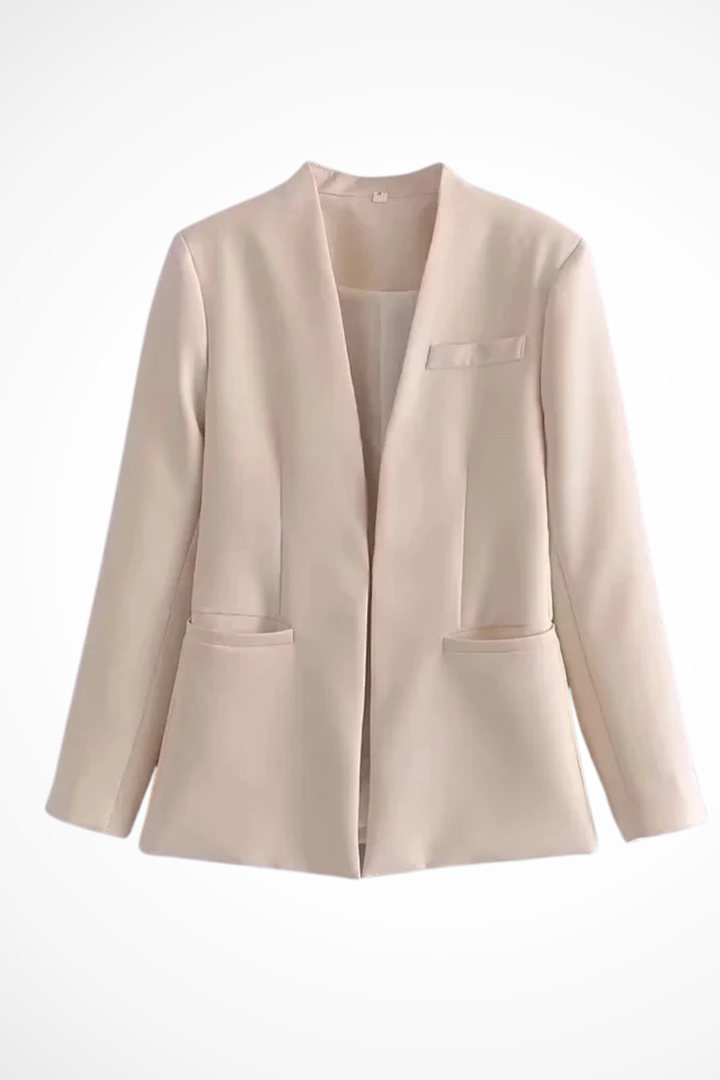 Tailored Blazer and Slim Pants Set with Belt
