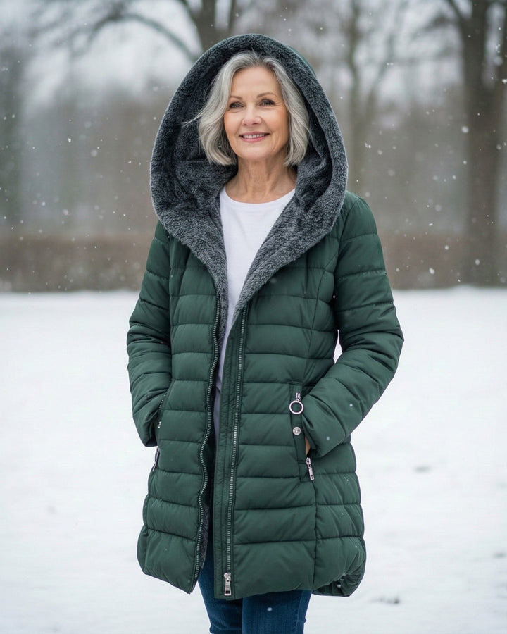 Dark Green puffer jacket - Elma Boutique