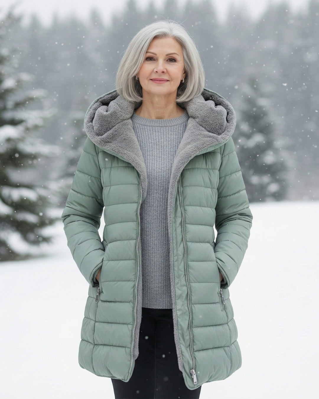 Light Green puffer jacket - Elma Boutique