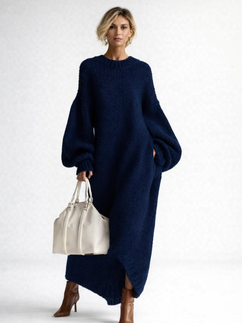 Navy sweater dress - Elma Boutique