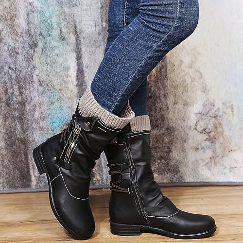 Black mid calf boots - Elma Boutique
