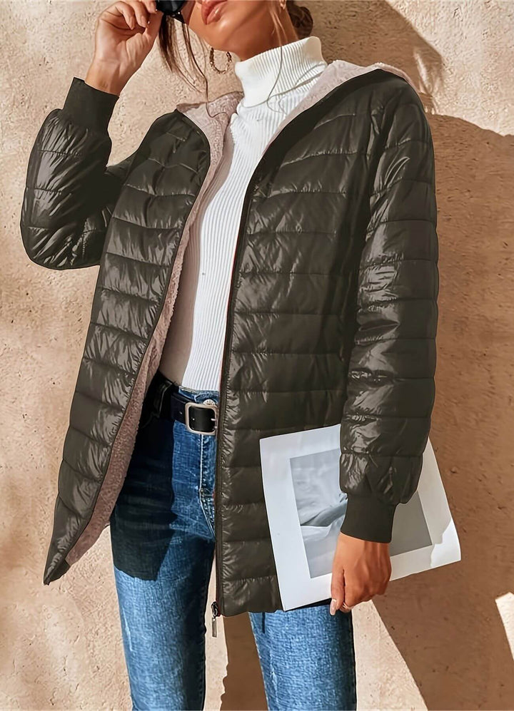 Army Green puffer jacket - Elma Boutique