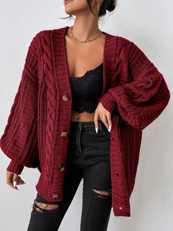 Burgundy cardigan - Elma Boutique