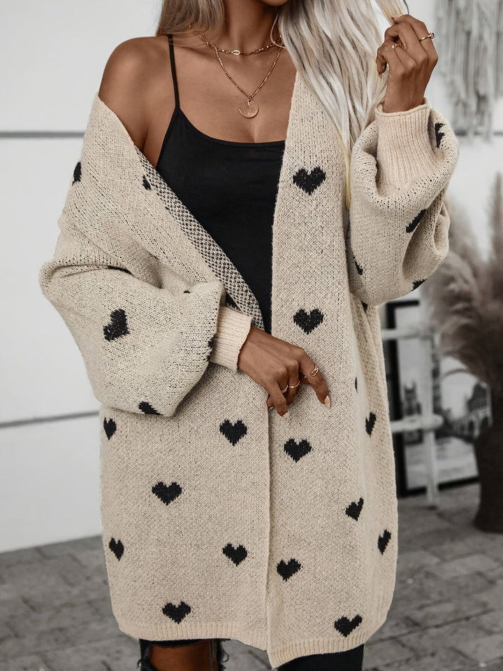 Khaki cardigan worn - Elma Boutique